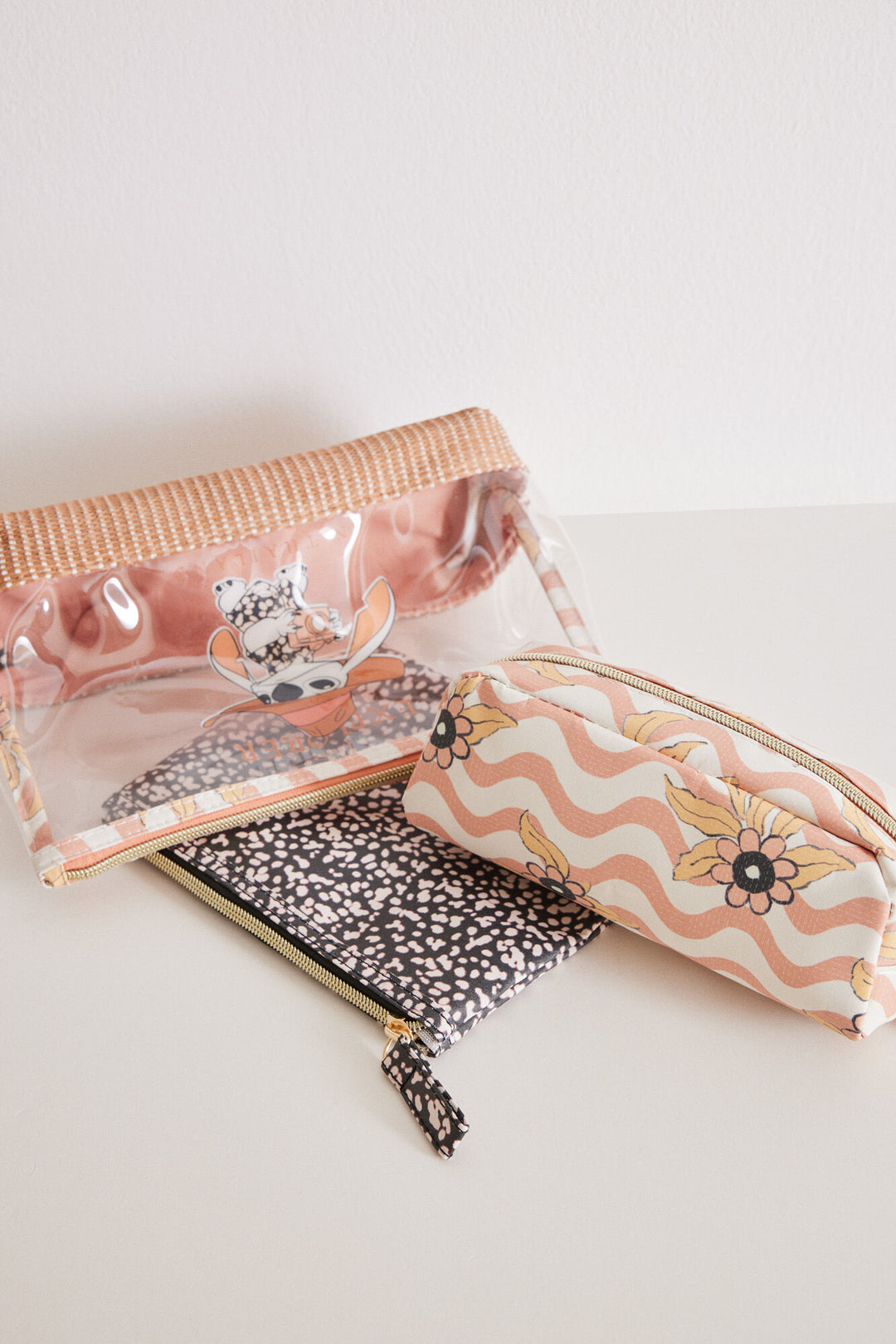 Stitch raffia vanity cases 3 - Multicolor