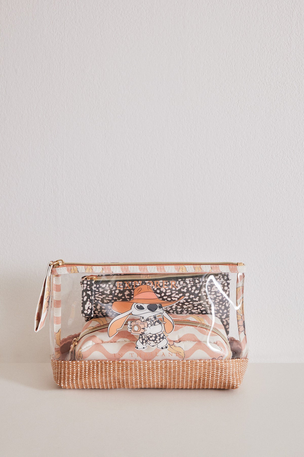 Stitch raffia vanity cases 3 - Multicolor