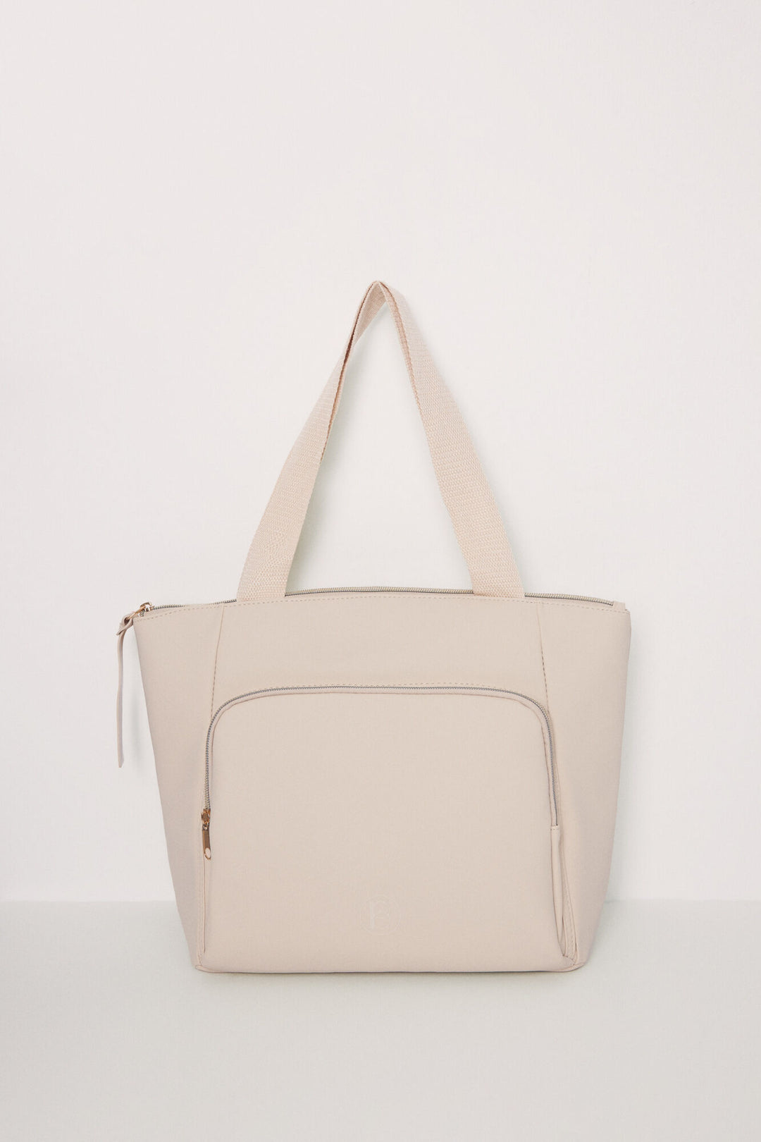 Large beige rubberized bag - Sand