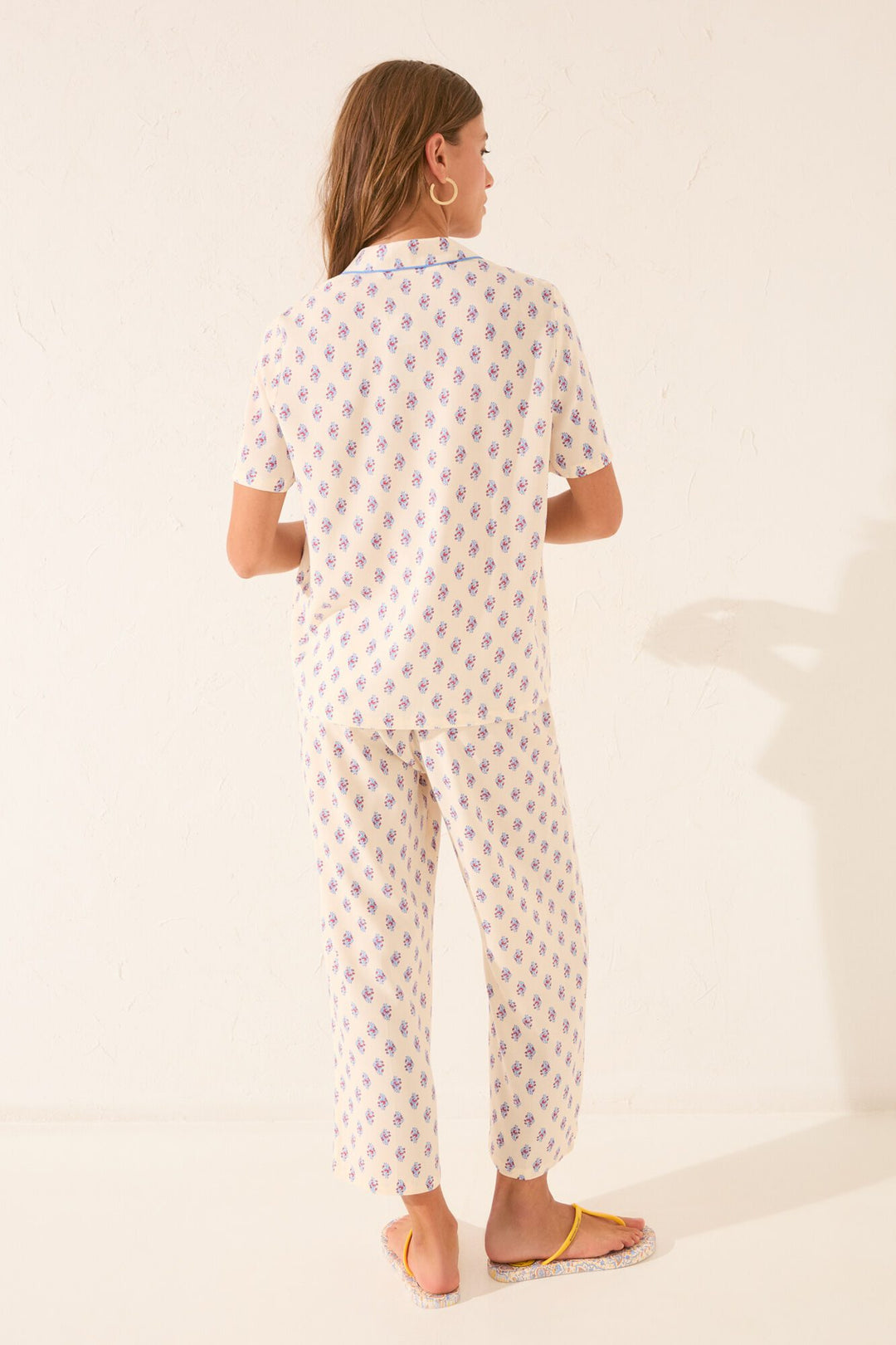 SHORT SLEEVES MASCULINE PYJAMA - White Print