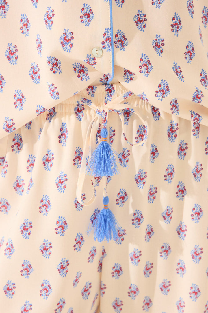 SHORT SLEEVES MASCULINE PYJAMA - White Print