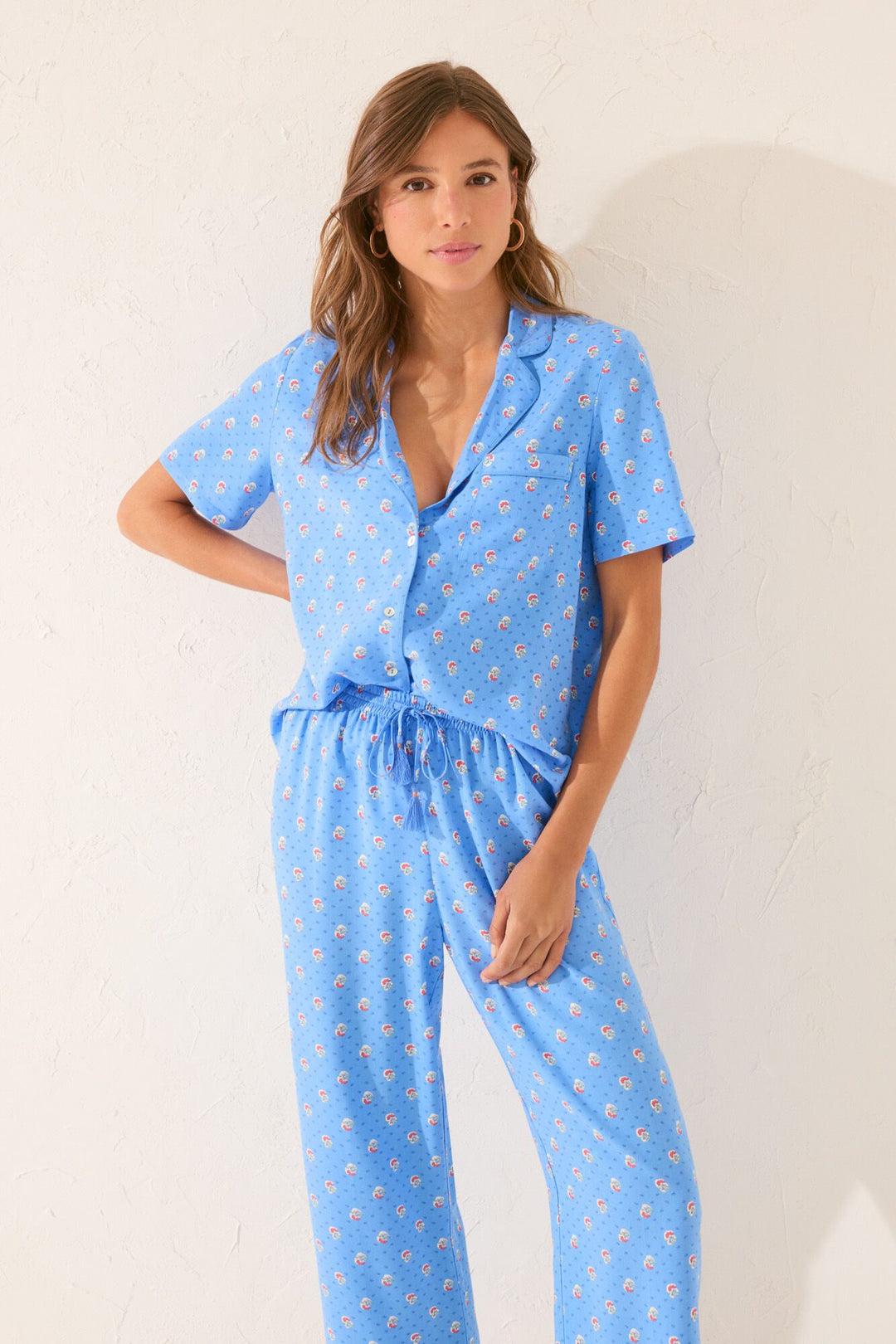 SHORT SLEEVES MASCULINE PYJAMA - Blue Print
