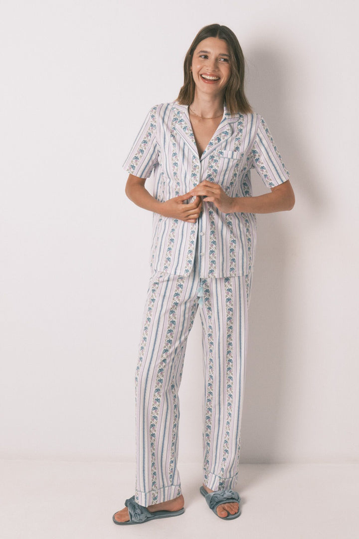 SHORT SLEEVES MASCULINE PYJAMA - Ivory