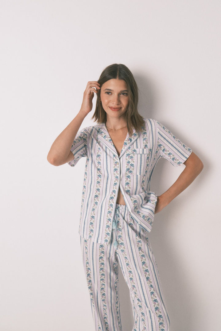 SHORT SLEEVES MASCULINE PYJAMA - Ivory