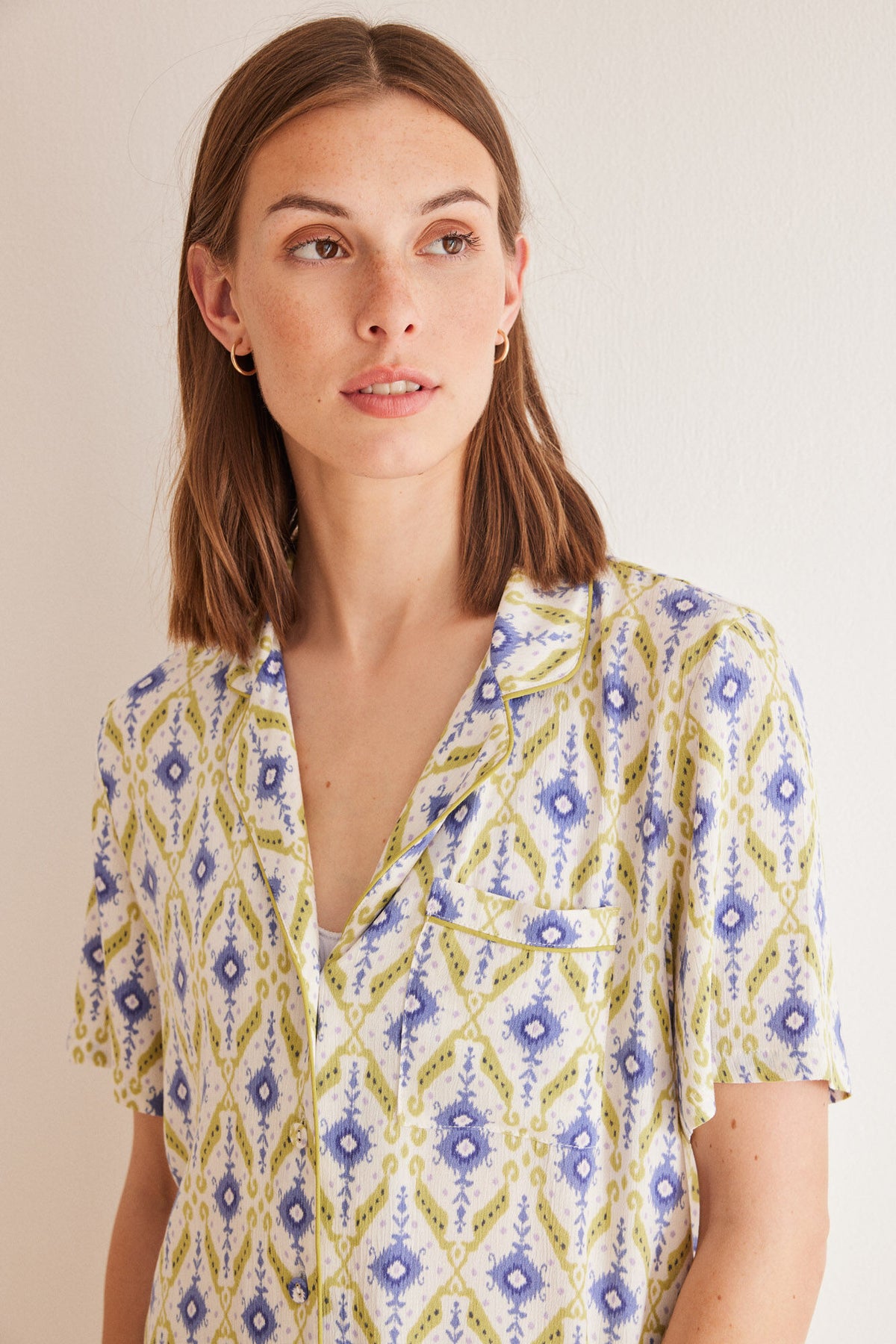 Geometric ikat classic pyjamas - Blue Print