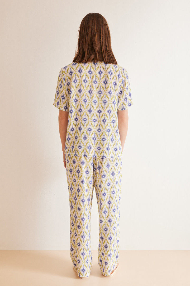 Geometric ikat classic pyjamas - Blue Print