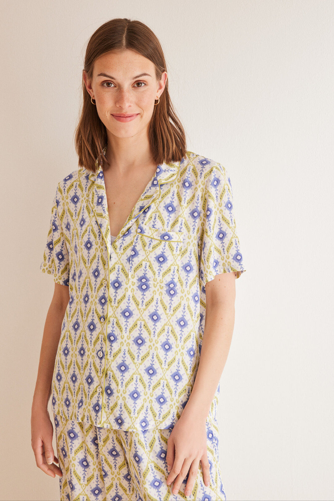 Geometric ikat classic pyjamas - Blue Print