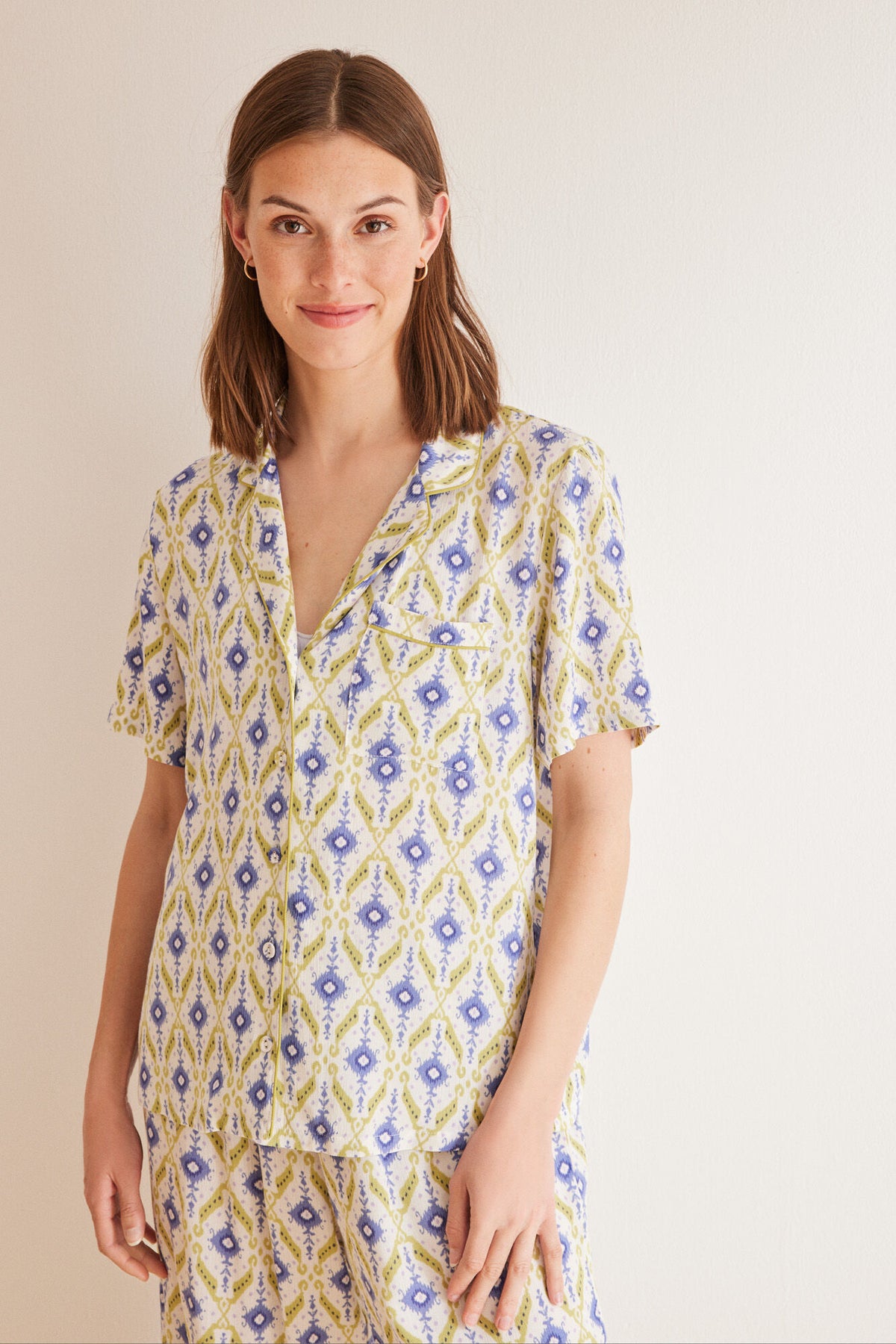 Geometric ikat classic pyjamas - Blue Print