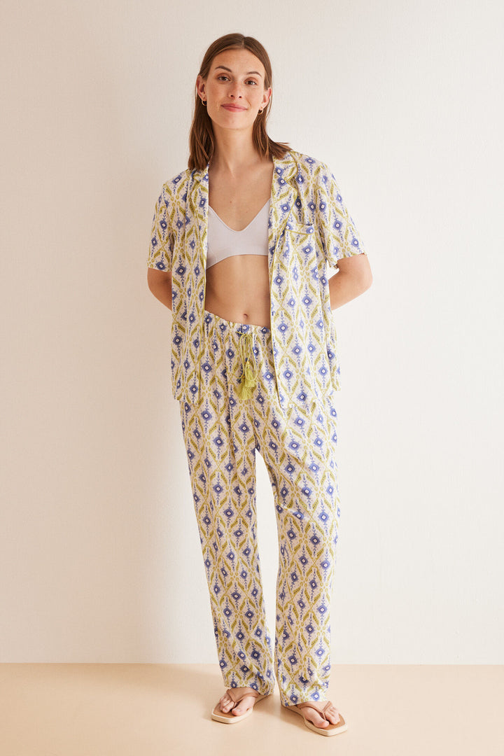 Geometric ikat classic pyjamas - Blue Print