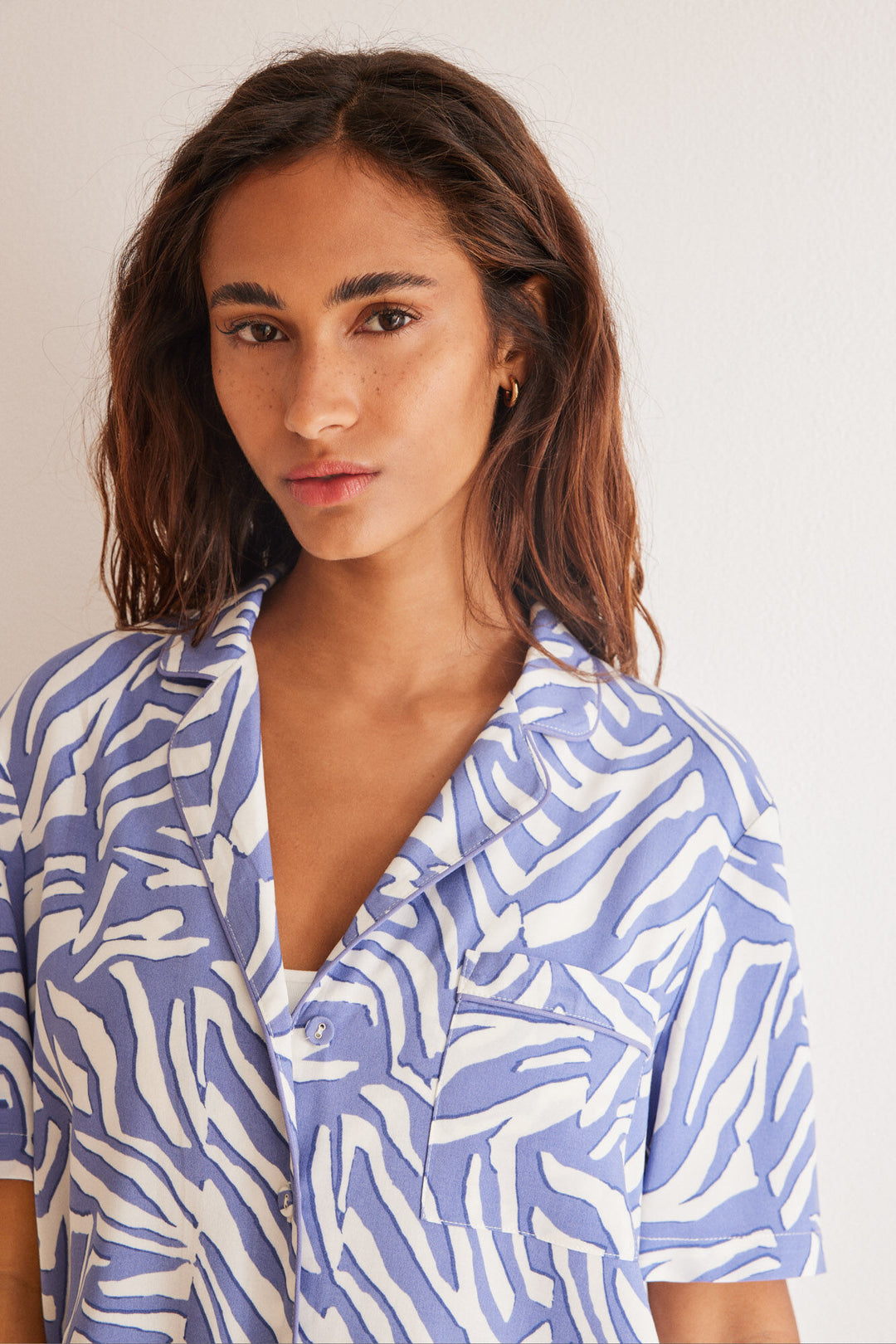 Classic blue capri zebra pyjamas - Blue Print