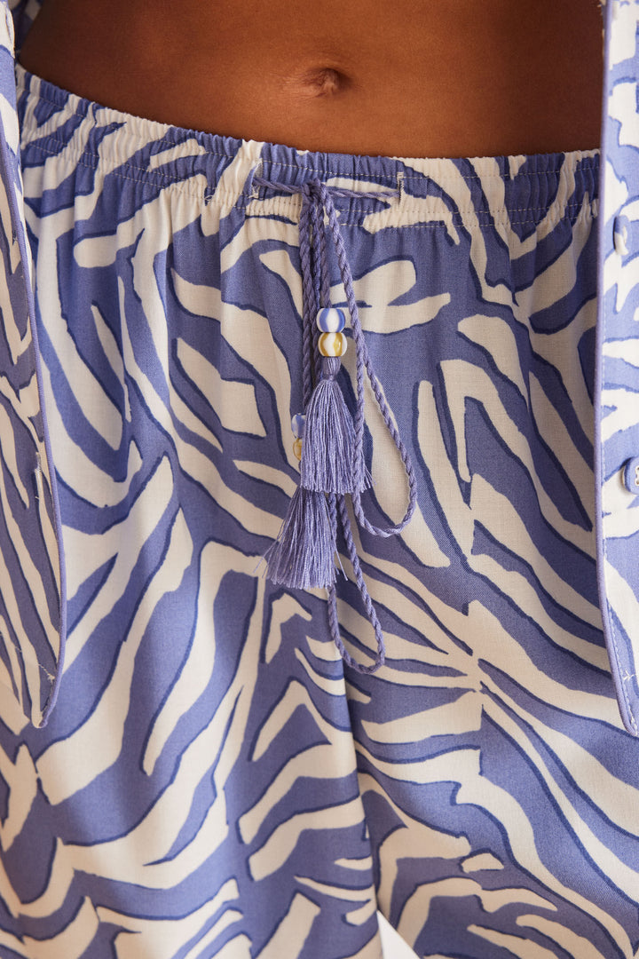 Classic blue capri zebra pyjamas - Blue Print