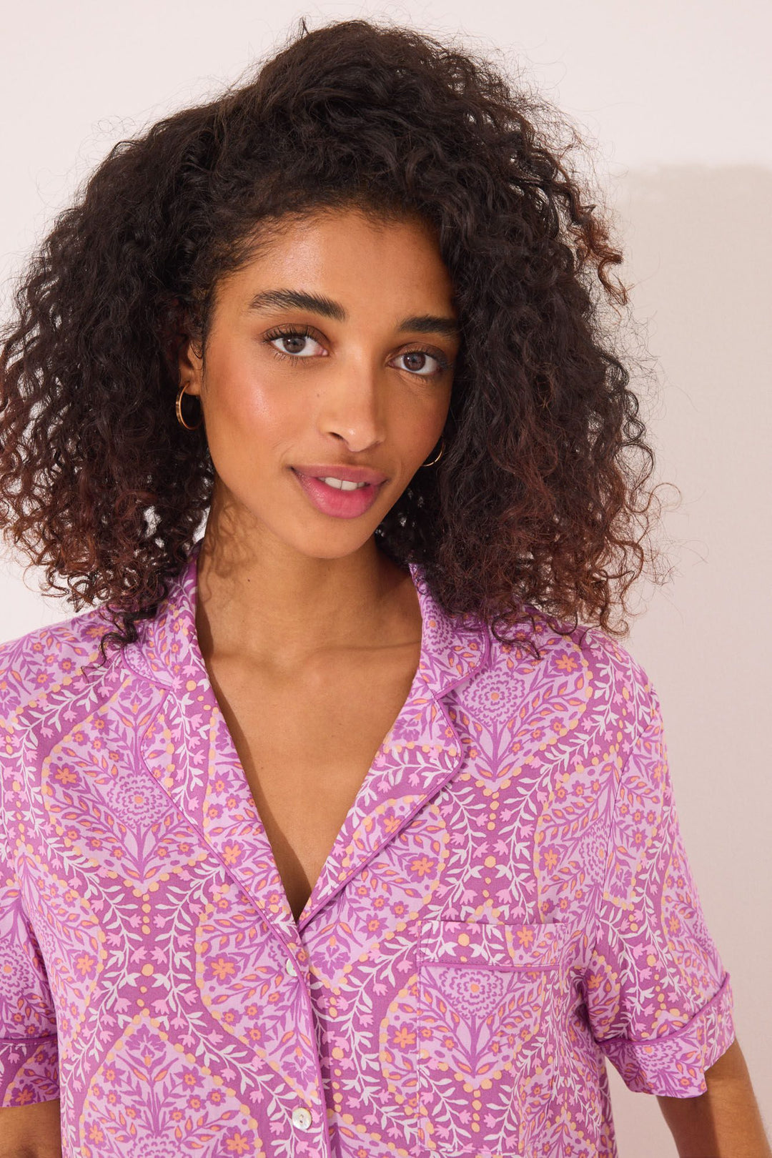 Short Sleeves Masculine Pyjama - Purple Lilac