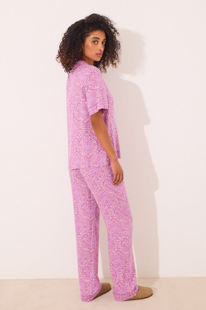 Short Sleeves Masculine Pyjama - Purple Lilac