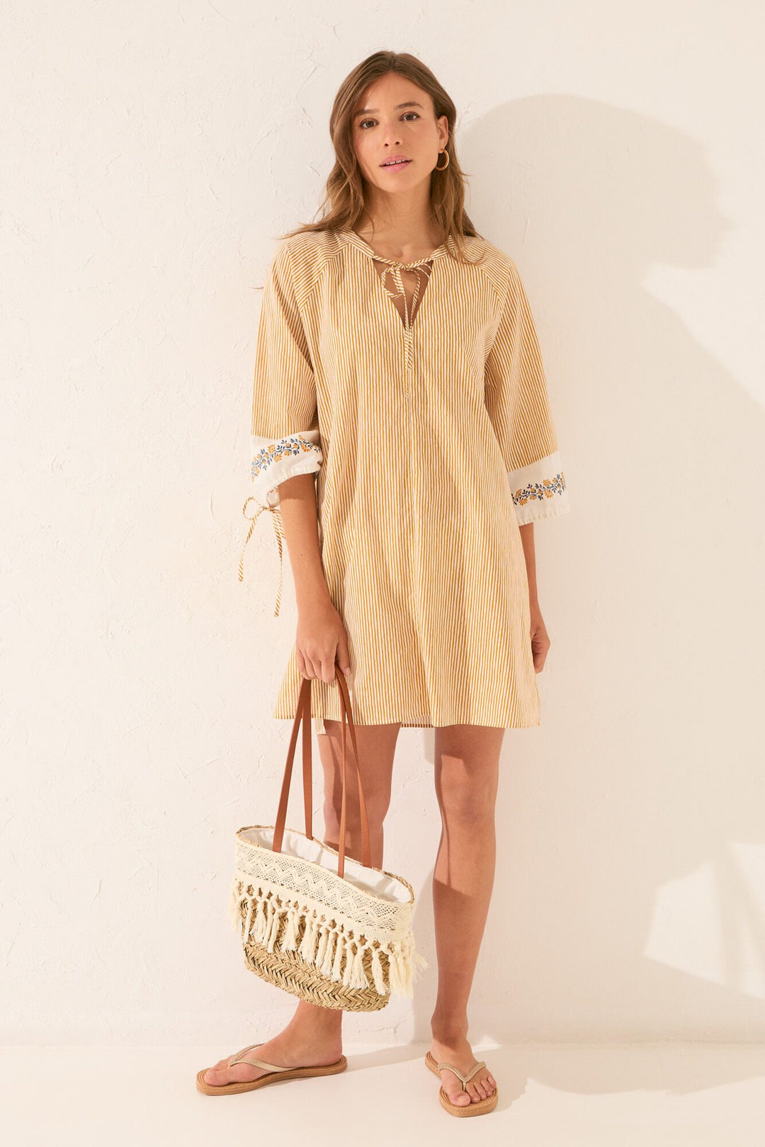 SHORT SLEEVES CAMISOLES - Yellow Print