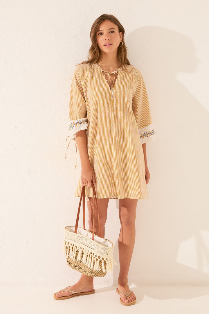 SHORT SLEEVES CAMISOLES - Yellow Print