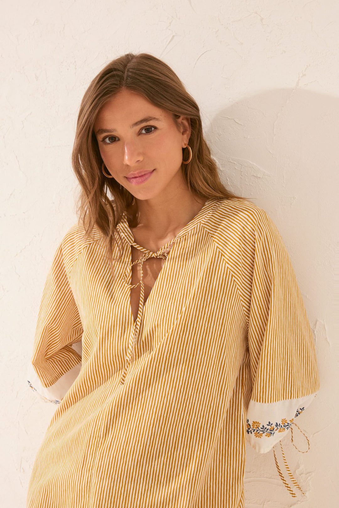 SHORT SLEEVES CAMISOLES - Yellow Print
