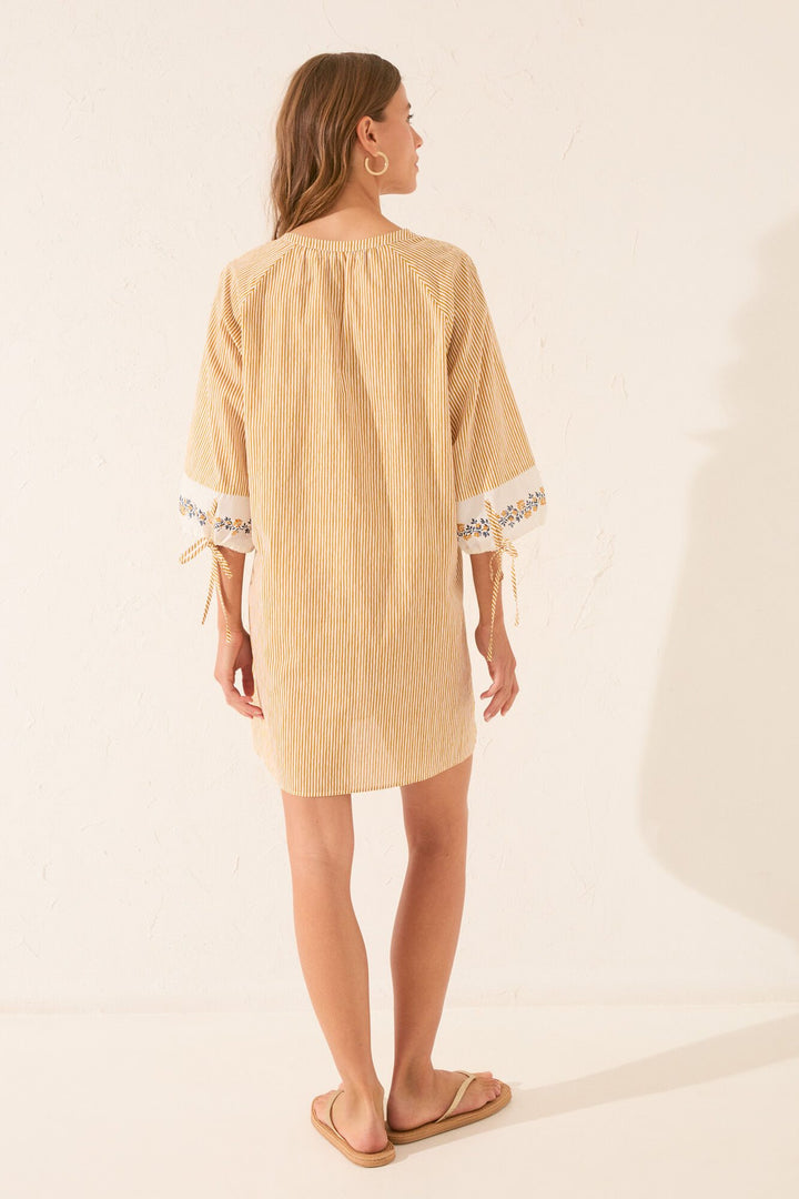 SHORT SLEEVES CAMISOLES - Yellow Print