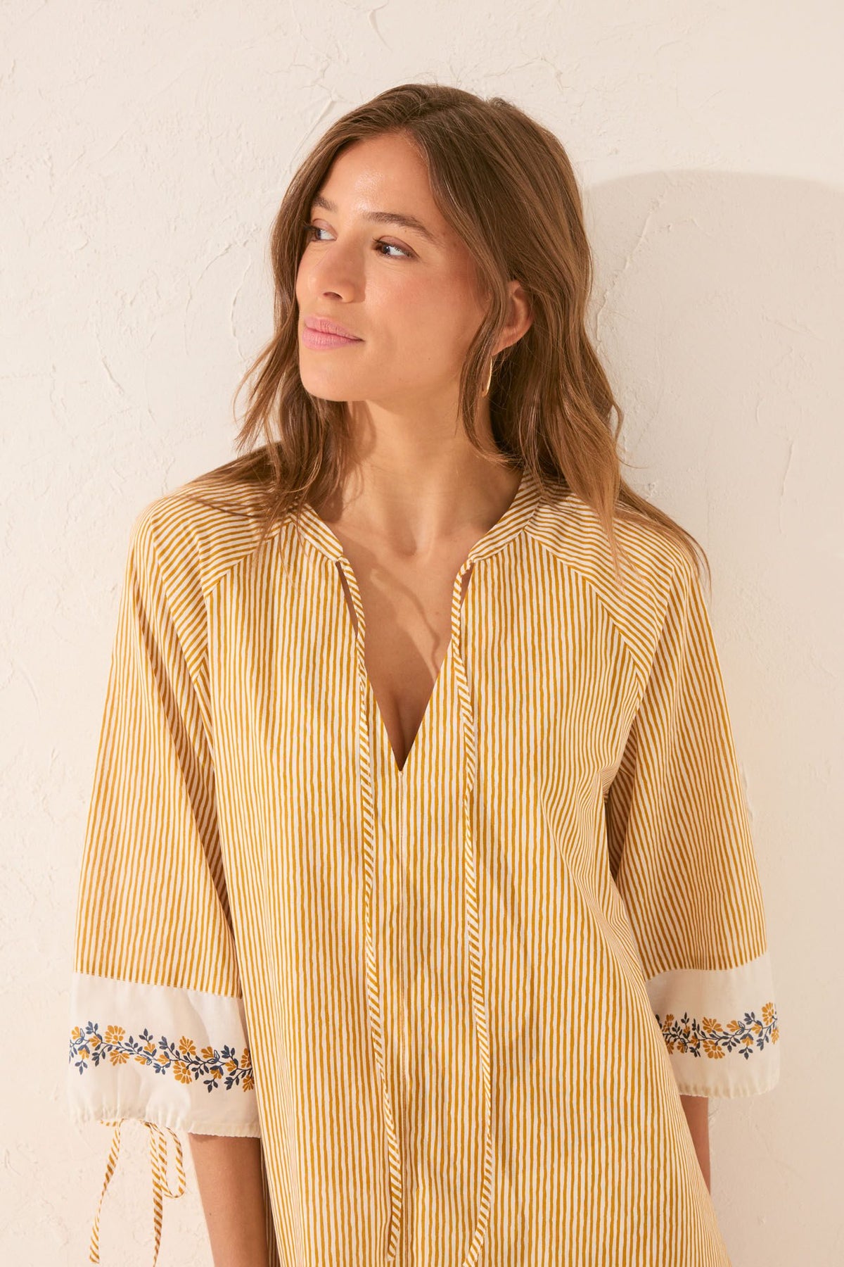 SHORT SLEEVES CAMISOLES - Yellow Print