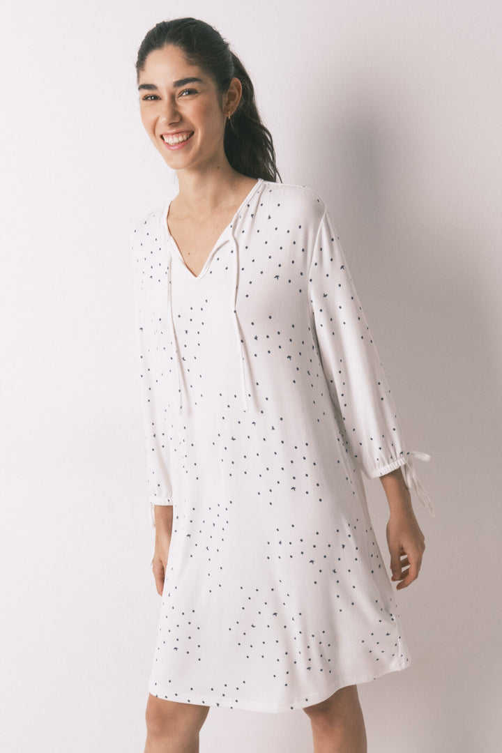 NIGHTDRESS - White Print