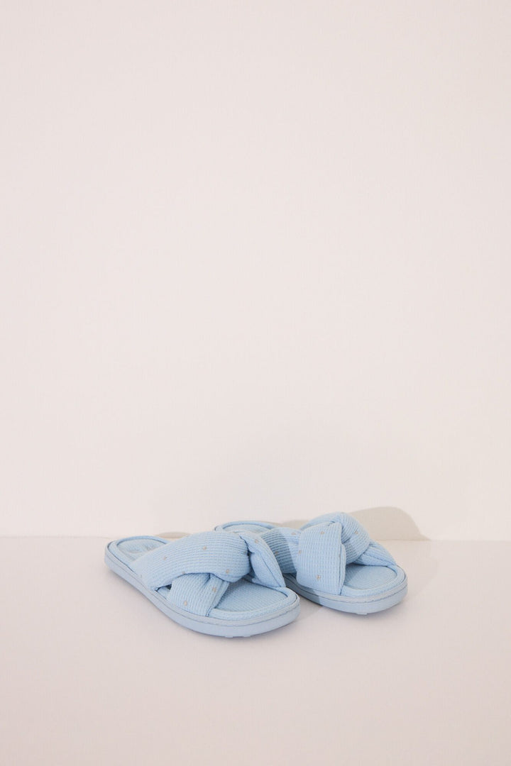 OPEN SHOWER SLIPPERS - Medium Blue