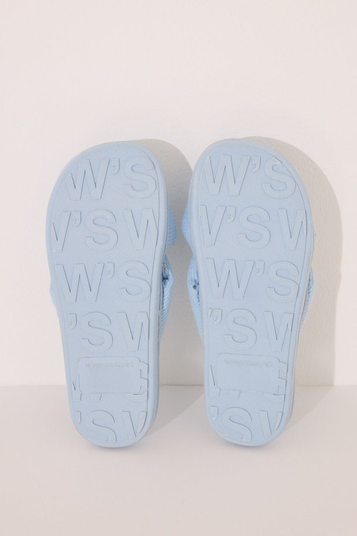 OPEN SHOWER SLIPPERS - Medium Blue
