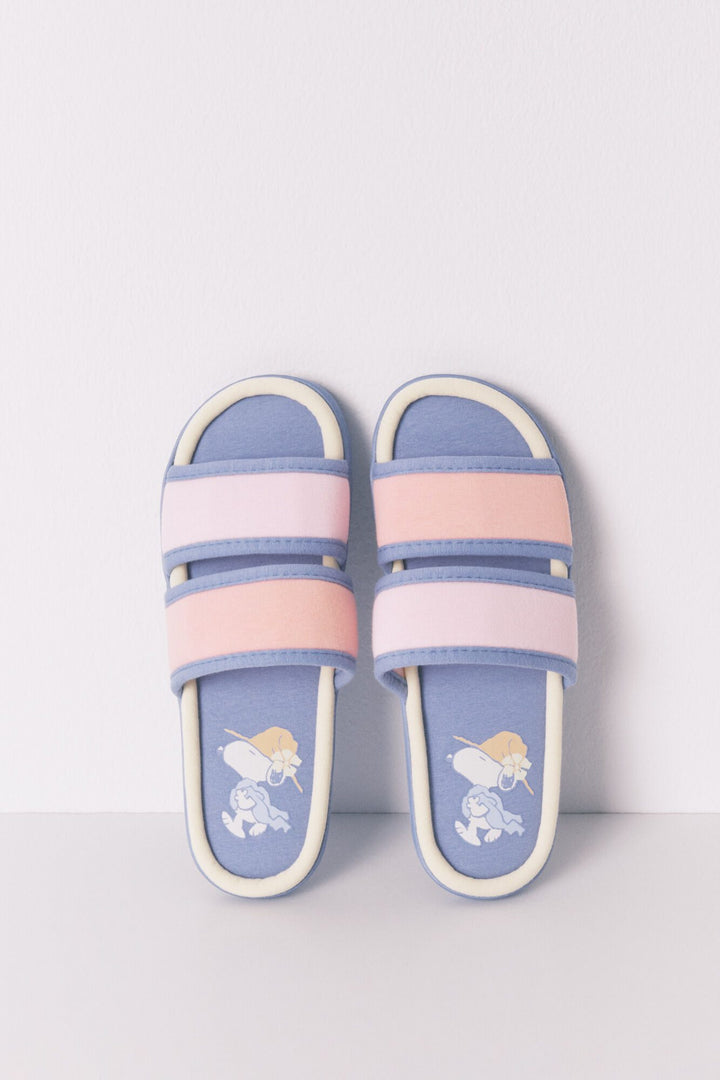 OPEN SHOWER SLIPPERS - White Print