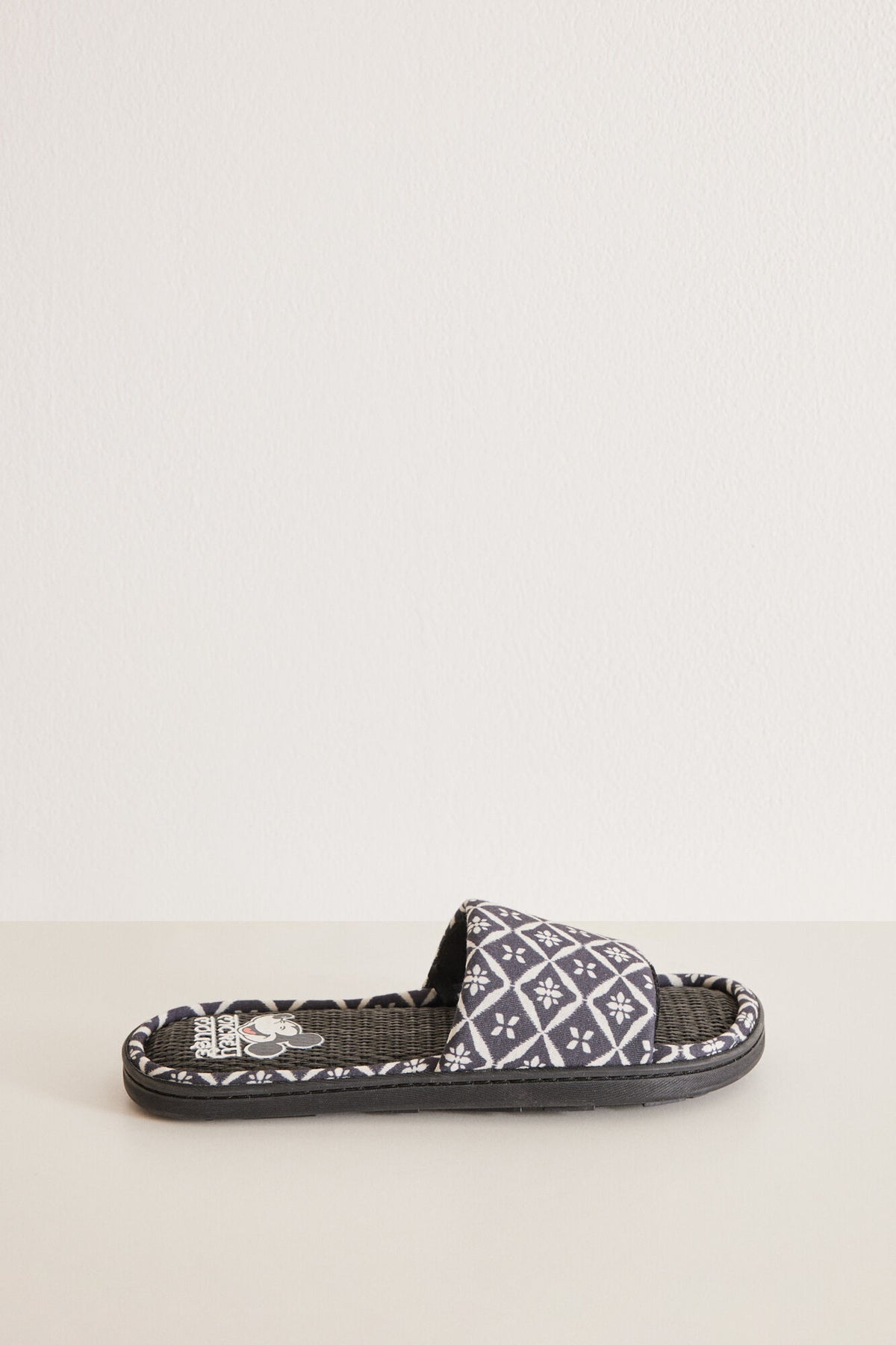 Mickey ethnic print slippers - Black