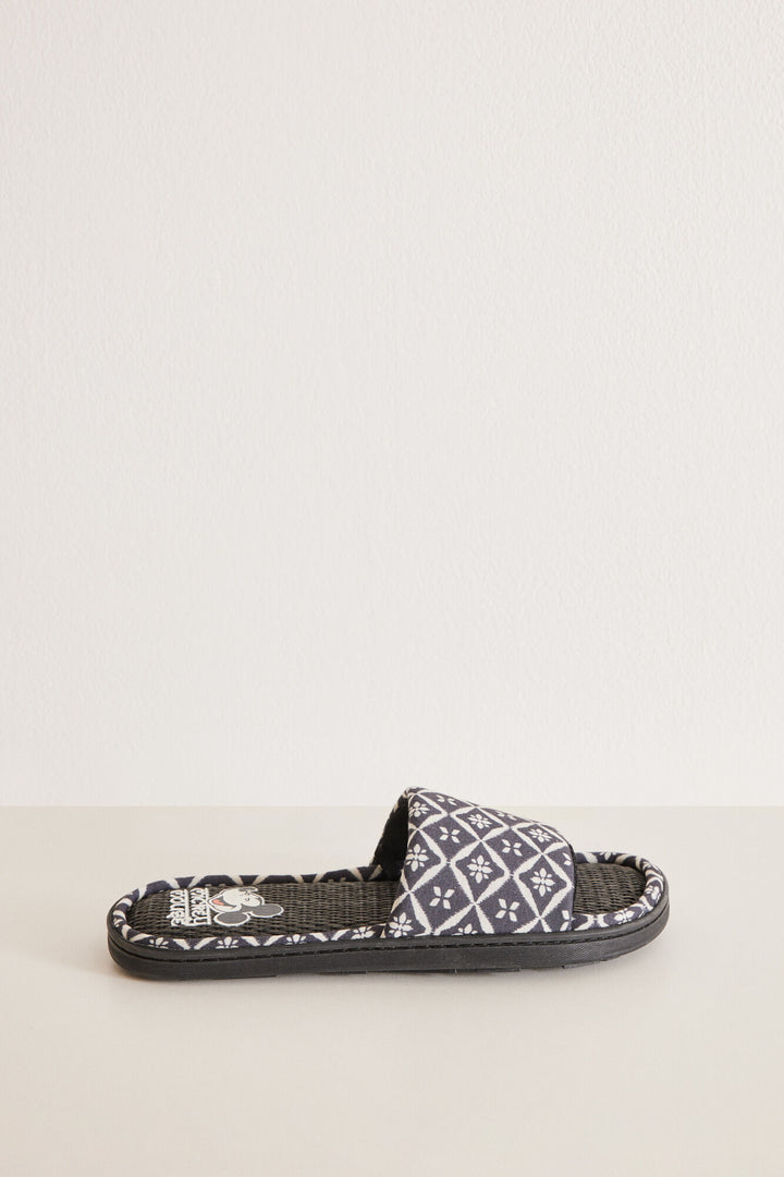 Mickey ethnic print slippers - Black