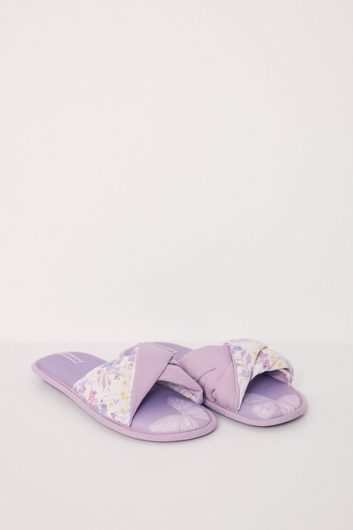 Violet open slippers - Pink
