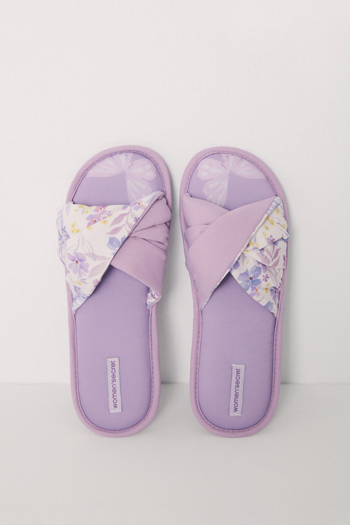 Violet open slippers - Pink