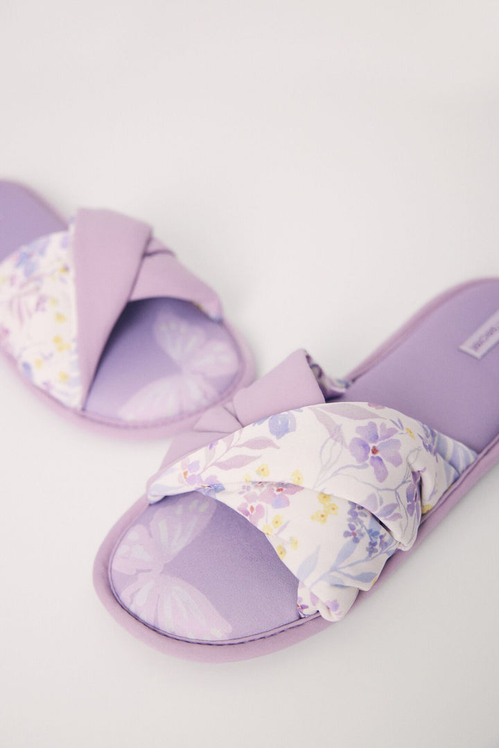 Violet open slippers - Pink