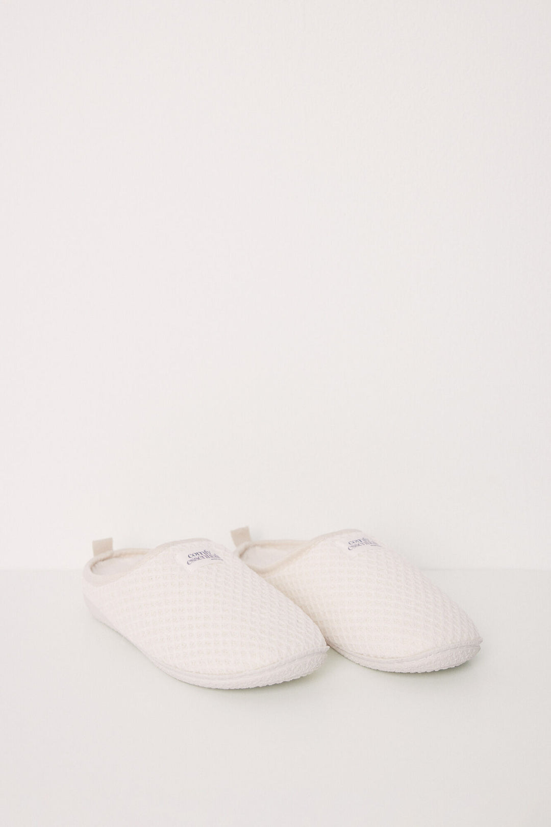 Ivory chenille house slippers - Ivory