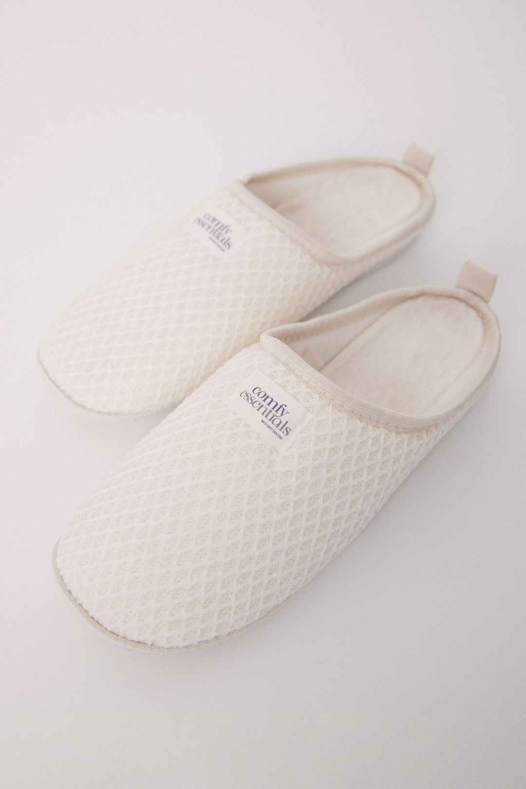 Ivory chenille house slippers - Ivory