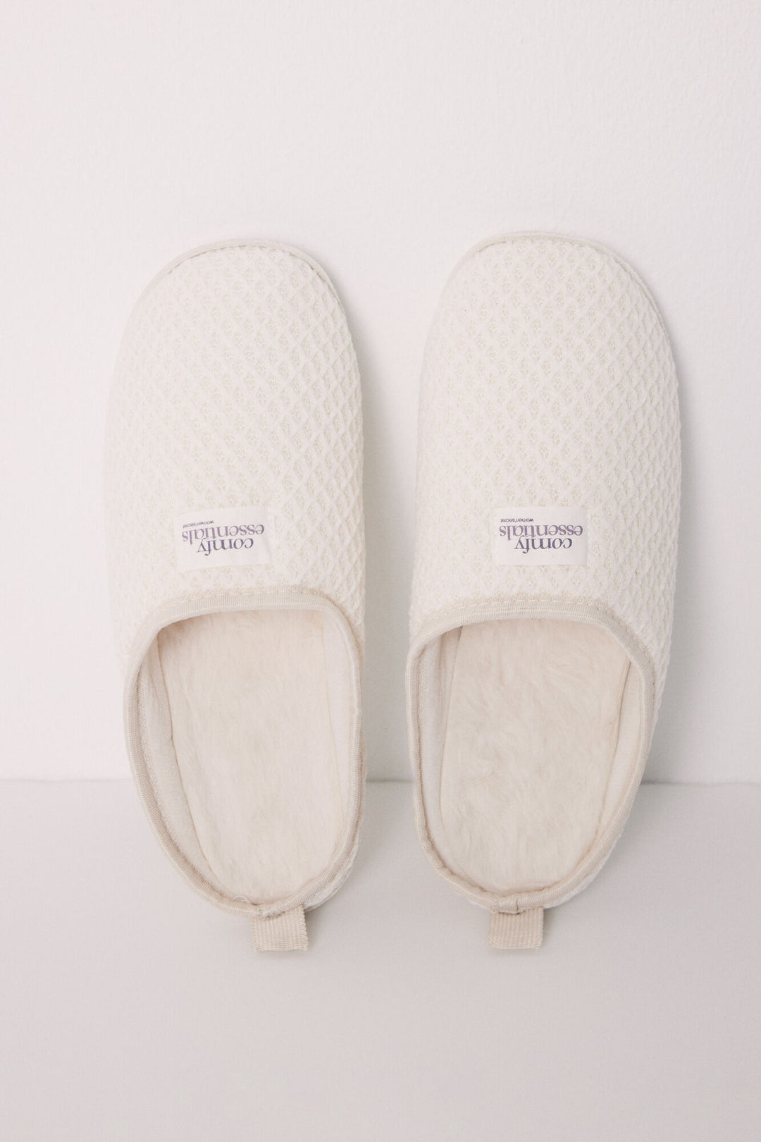 Ivory chenille house slippers - Ivory