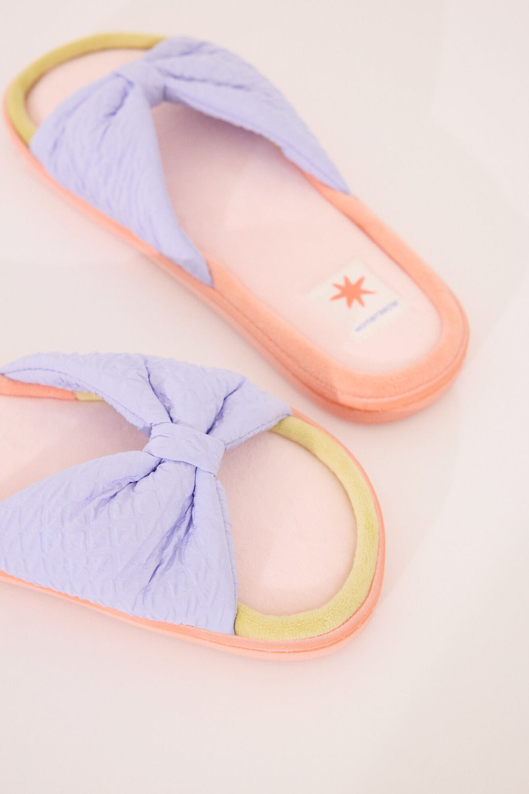 Open Shower Slippers - White Print