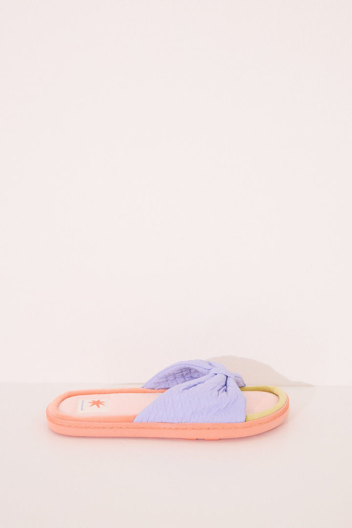 Open Shower Slippers - White Print