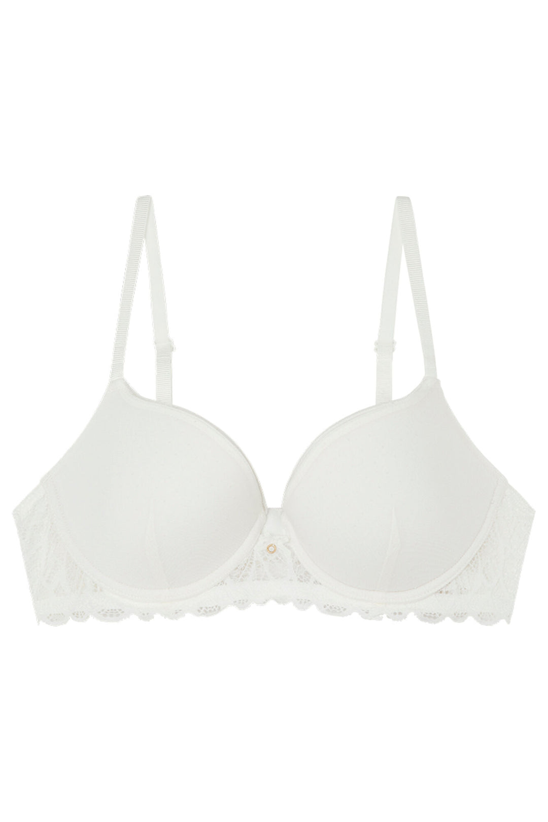 BEAUTIFUL White lace tulle bra - Yellow Off White
