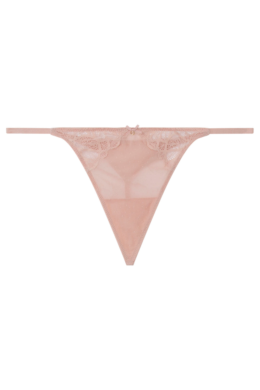 Pink tulle and lace tanga - Pink