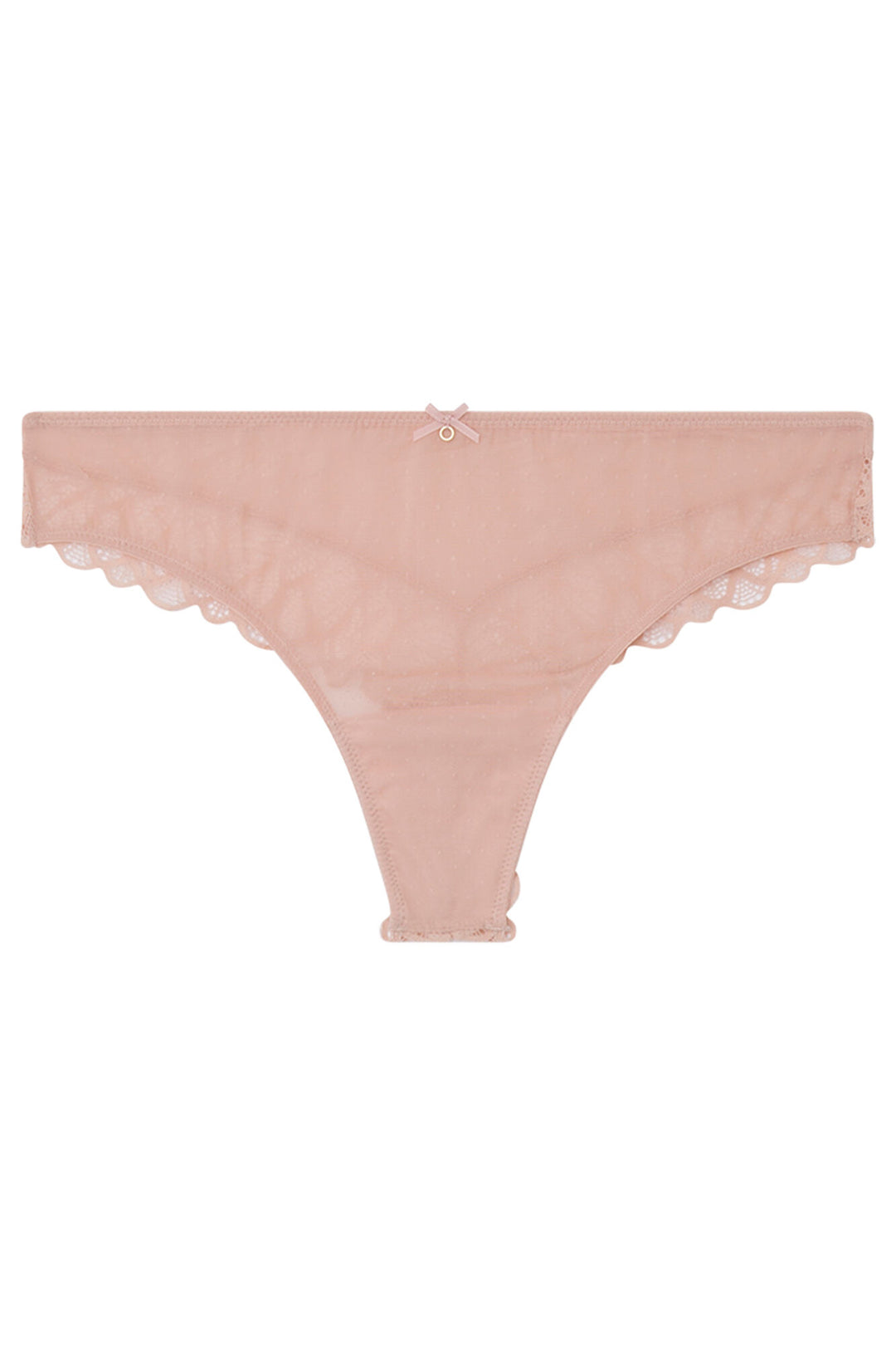 Pink tulle and lace Brazilian panty - Pink