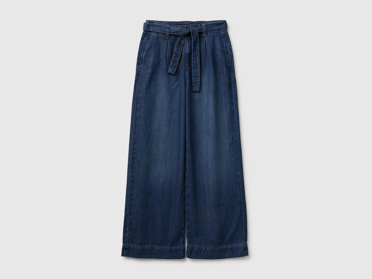 Trouser With Belt - Blue