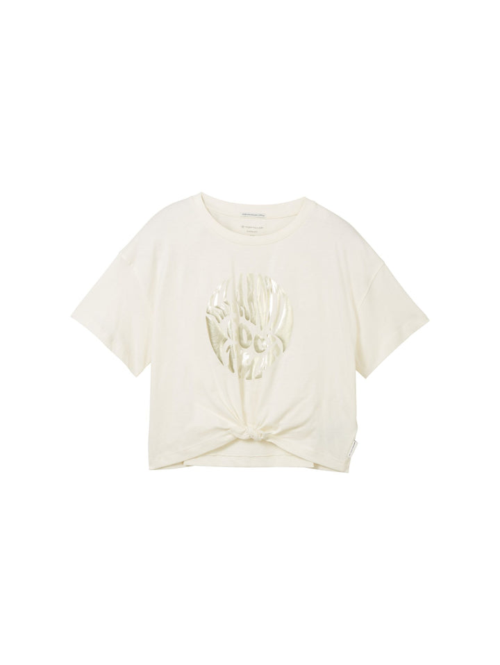 Cropped T-shirt with organic cotton - White