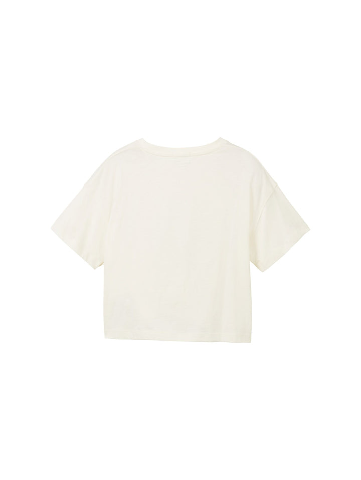 Cropped T-shirt with organic cotton - White