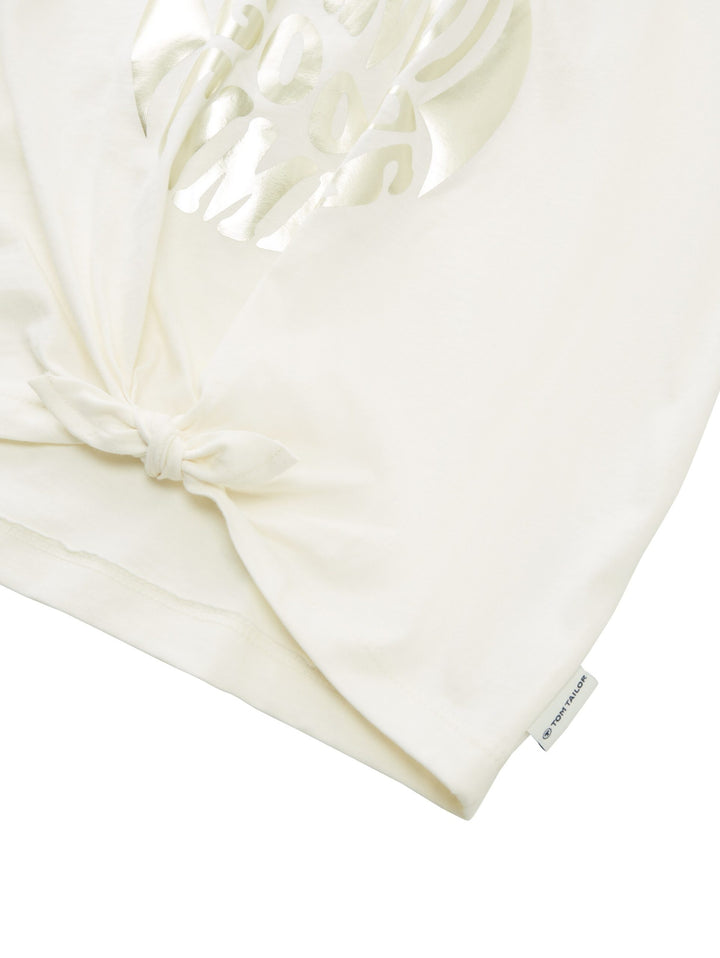 Cropped T-shirt with organic cotton - White