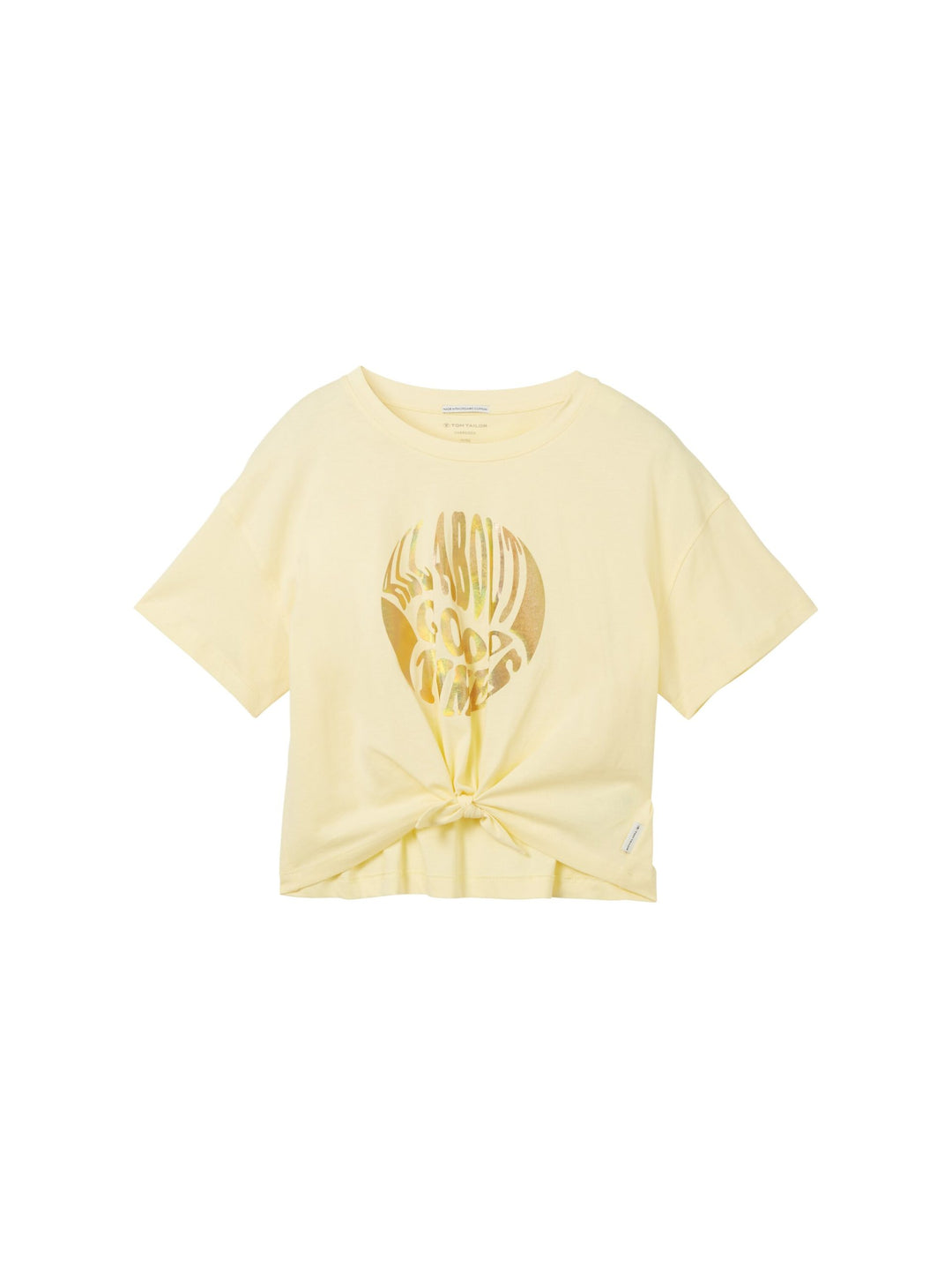 Cropped T-shirt with organic cotton - Yellow