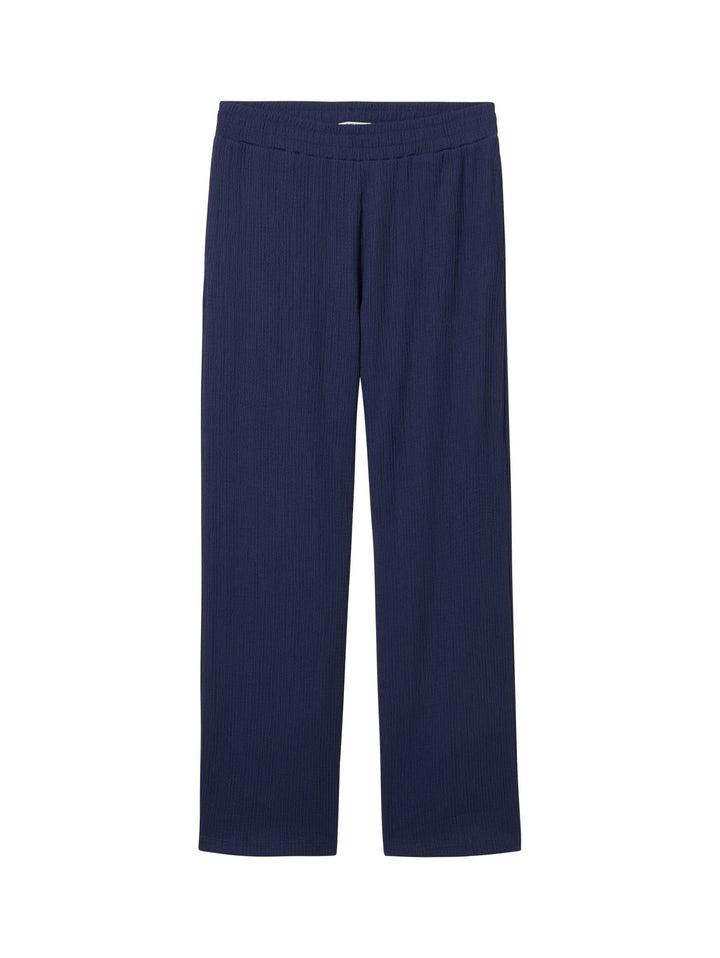Wide leg trousers with recycled polyester - Blue