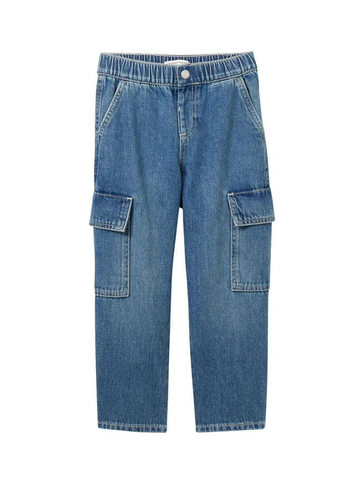 Cargo jeans with recycled cotton - Blue