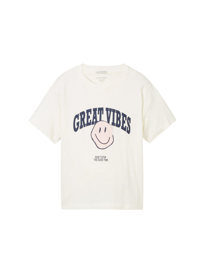Oversized T-shirt with a print - White