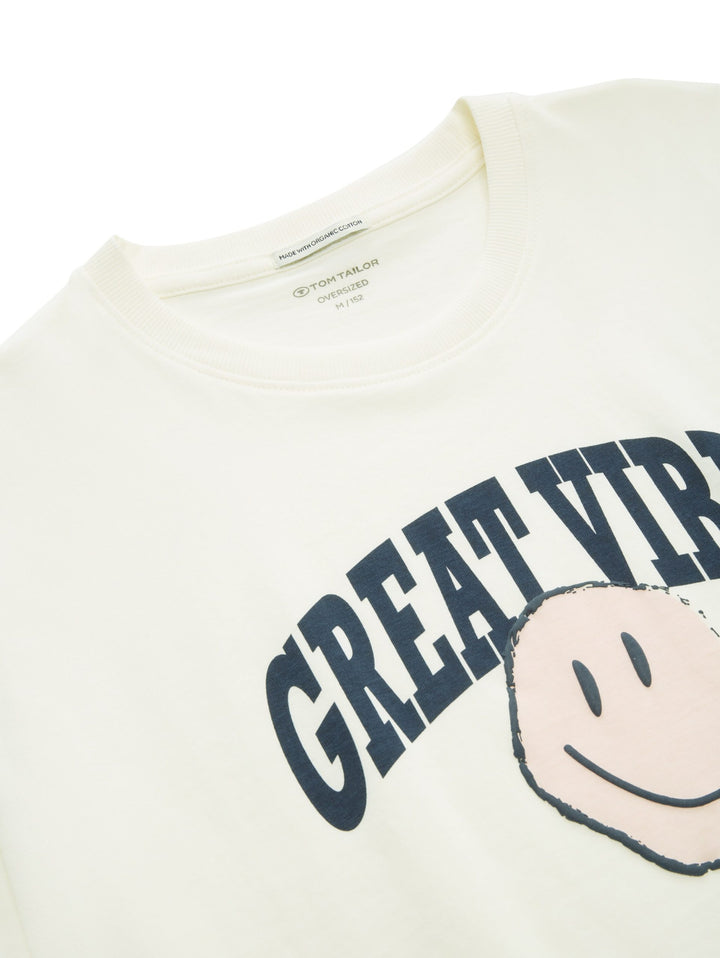 Oversized T-shirt with a print - White