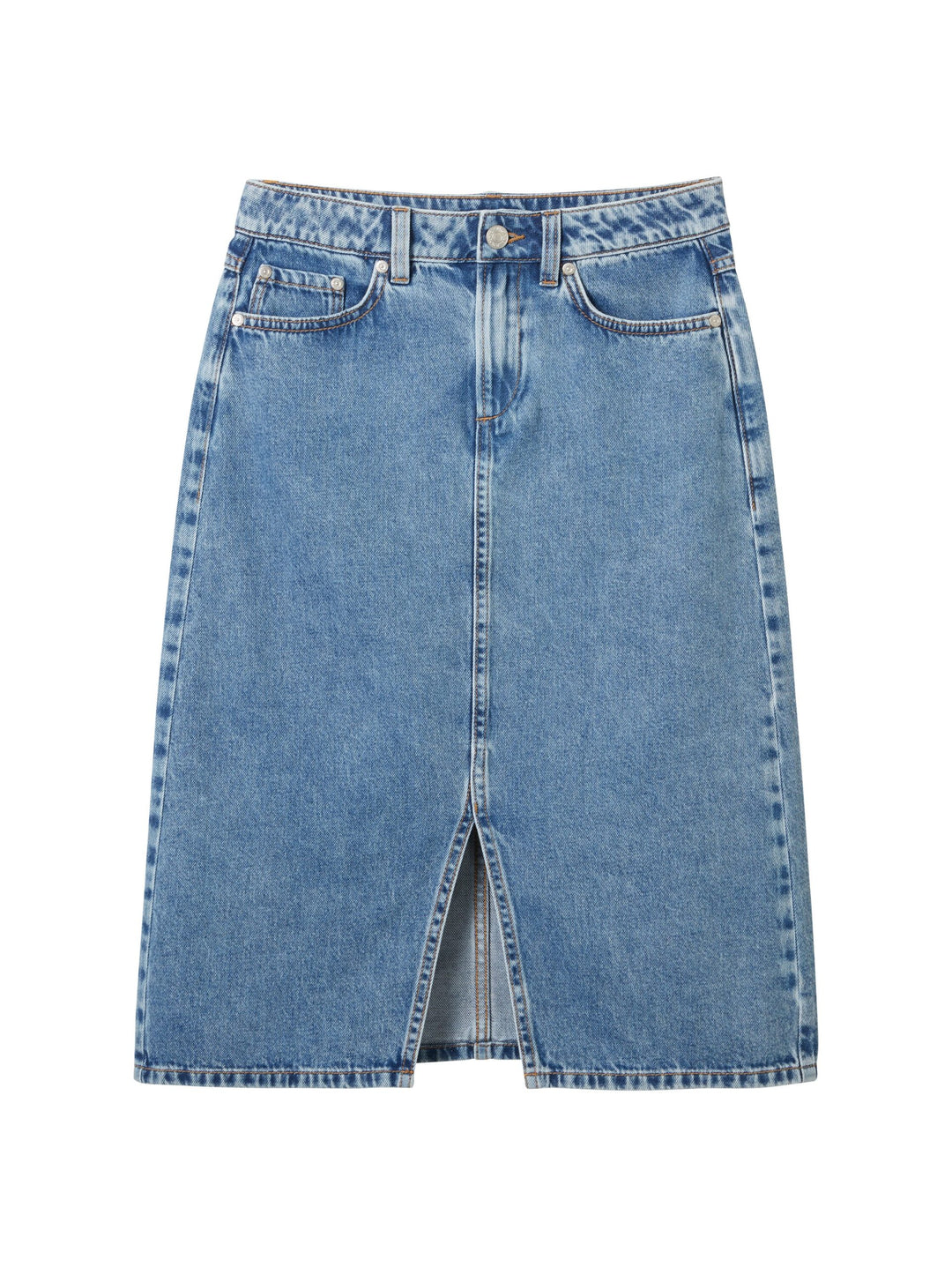 Maxi denim skirt with recycled cotton - Blue