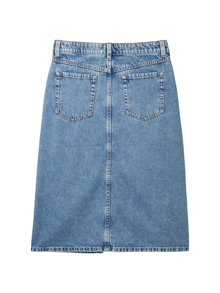 Maxi denim skirt with recycled cotton - Blue